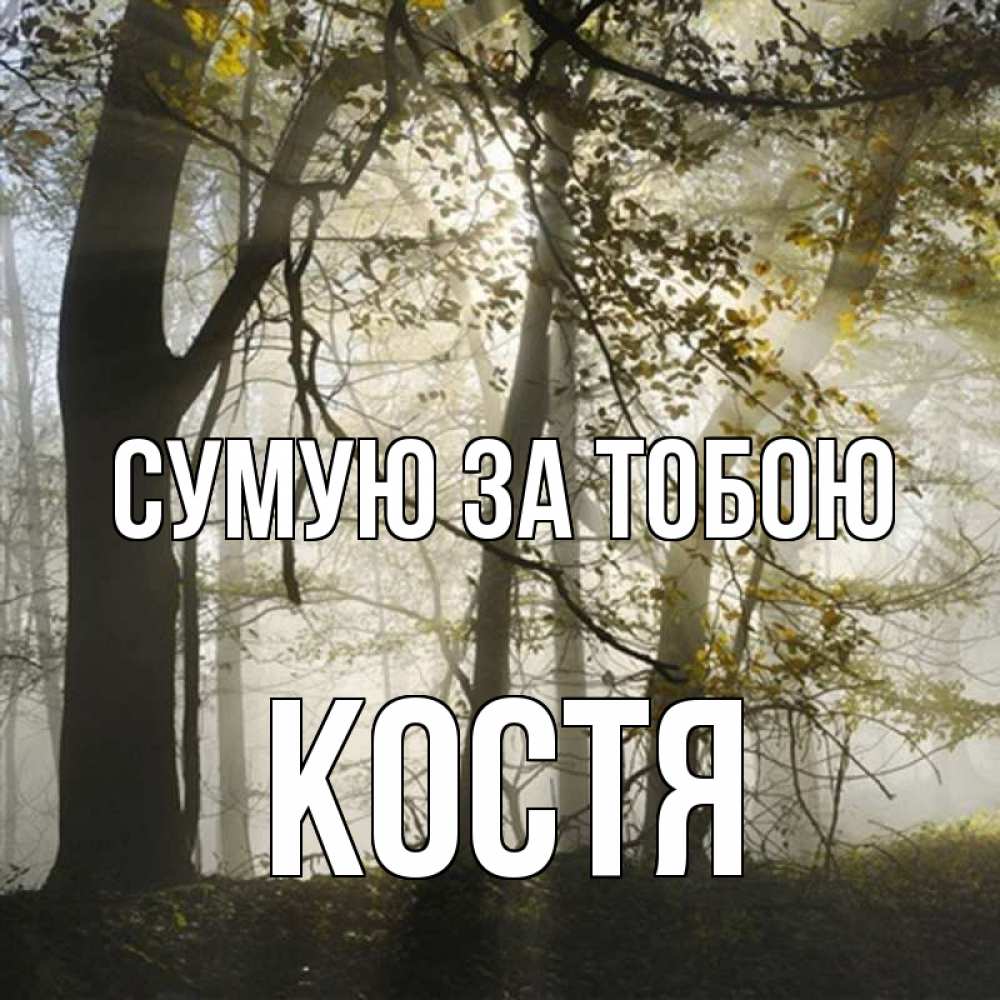 Открытка на каждый день з підписом, Костя Сумую за тобою грустно Прикольна листівка з побажанням онлайн скачати безкоштовно 