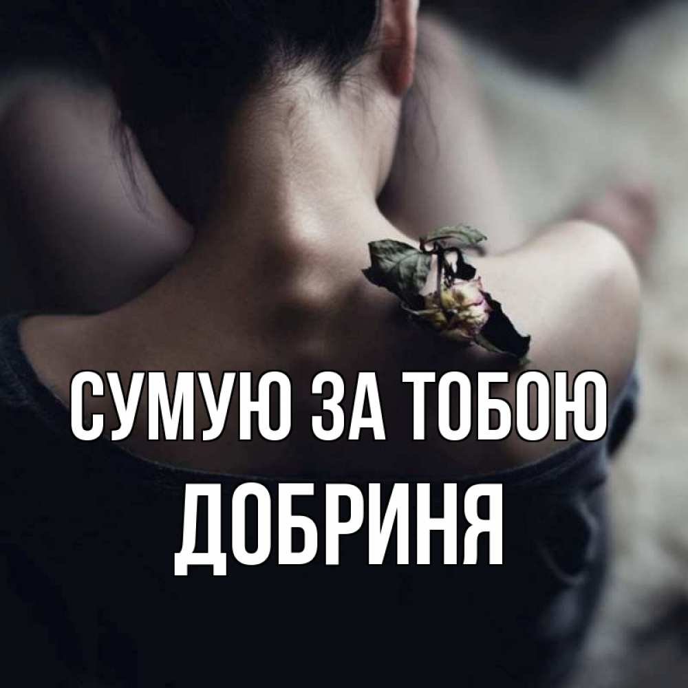 Открытка на каждый день з підписом, Добриня Сумую за тобою засох цветок Прикольна листівка з побажанням онлайн скачати безкоштовно 