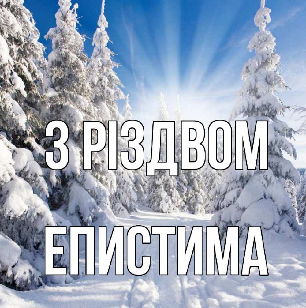 Открытка на каждый день з підписом, Епистима З Різдвом зима, лес Прикольна листівка з побажанням онлайн скачати безкоштовно 
