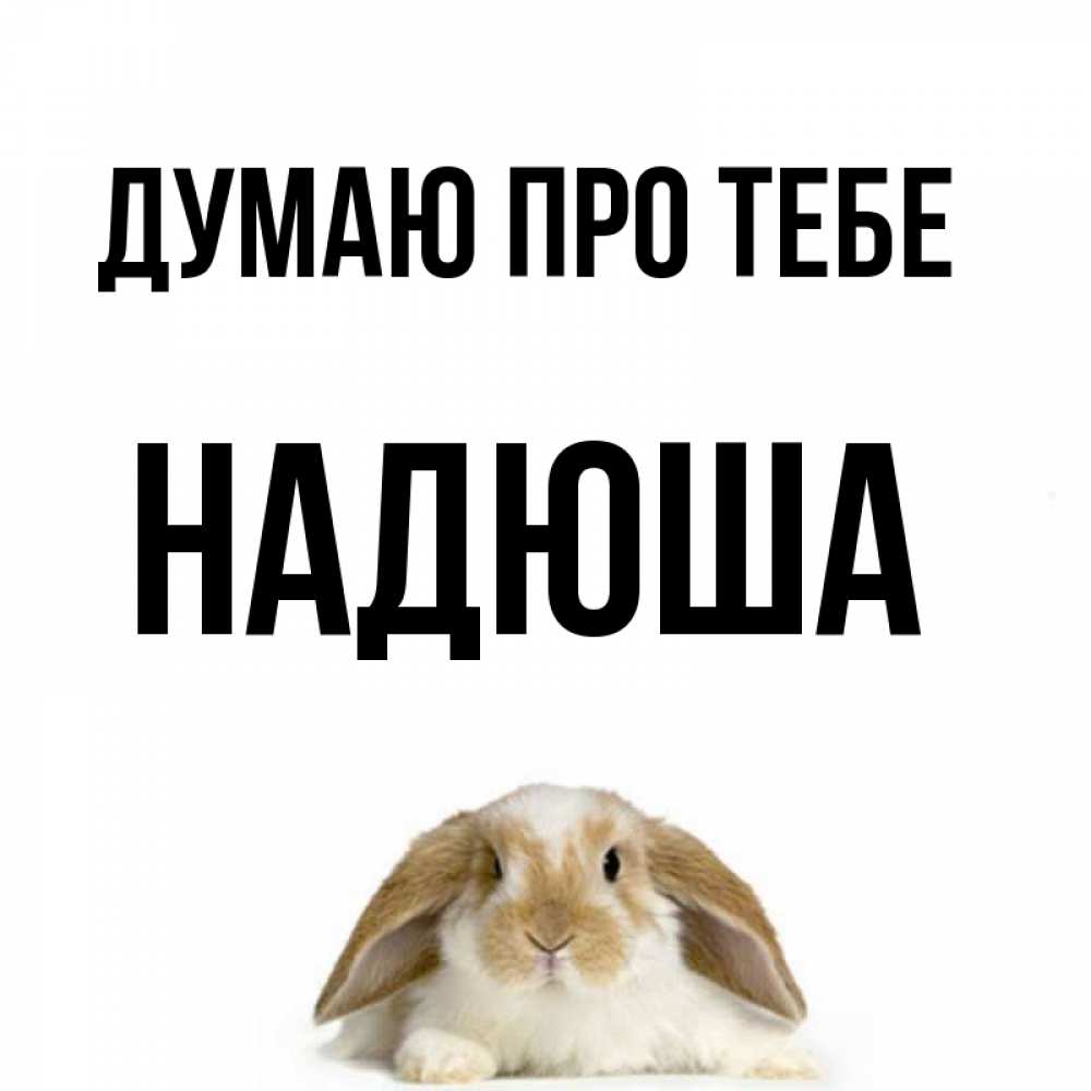 Открытка на каждый день з підписом, Надюша Думаю про тебе подписать своими руками онлайн Прикольна листівка з побажанням онлайн скачати безкоштовно 