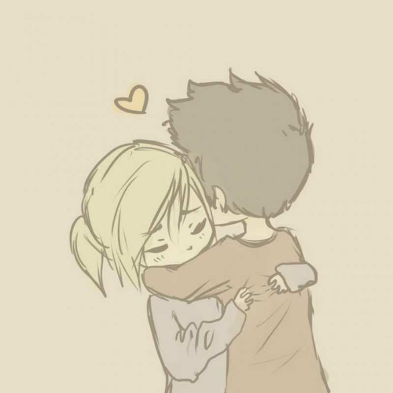 Открытка девочка и парень обнимаются  с сердечком рисунок  Хочу обійняти тебе 