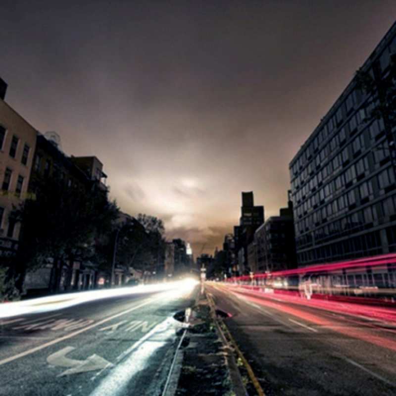 Открытка следы фар в ночном режиме  съемка ночью  Не сумуй 