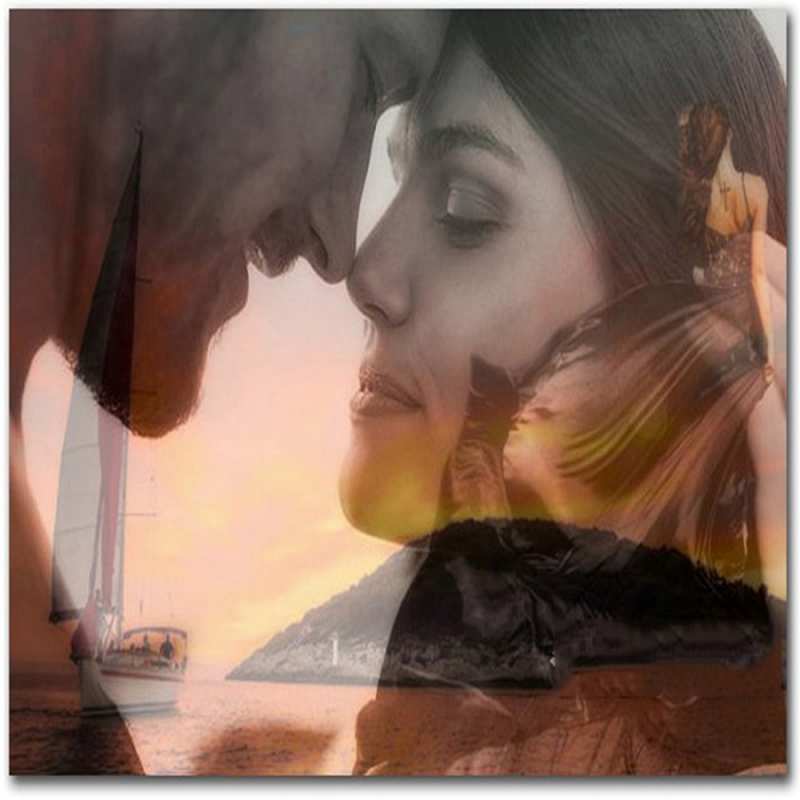 Открытка Море яхта пляж  возлюбленные  Хочу обійняти тебе 