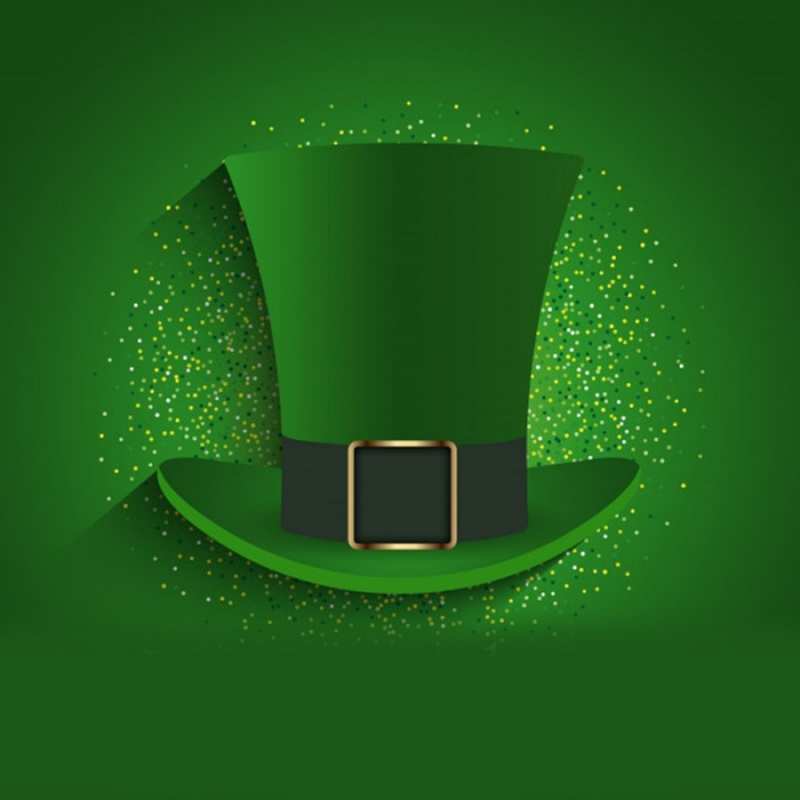 Открытка зеленая шляпа на зеленом фоне  фокусник   Бажаю тобі успіху 