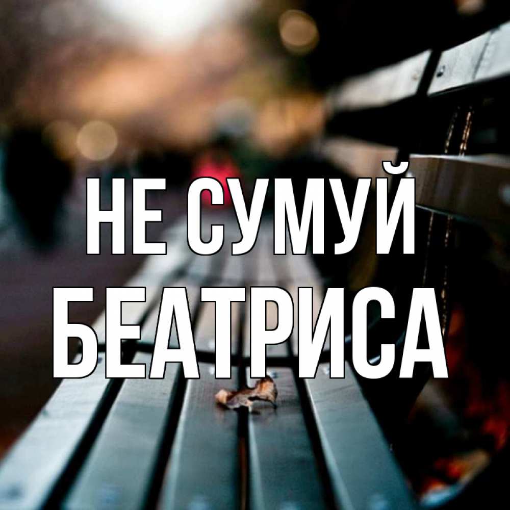 Открытка на каждый день з підписом, Беатриса Не сумуй размытый фон Прикольна листівка з побажанням онлайн скачати безкоштовно 