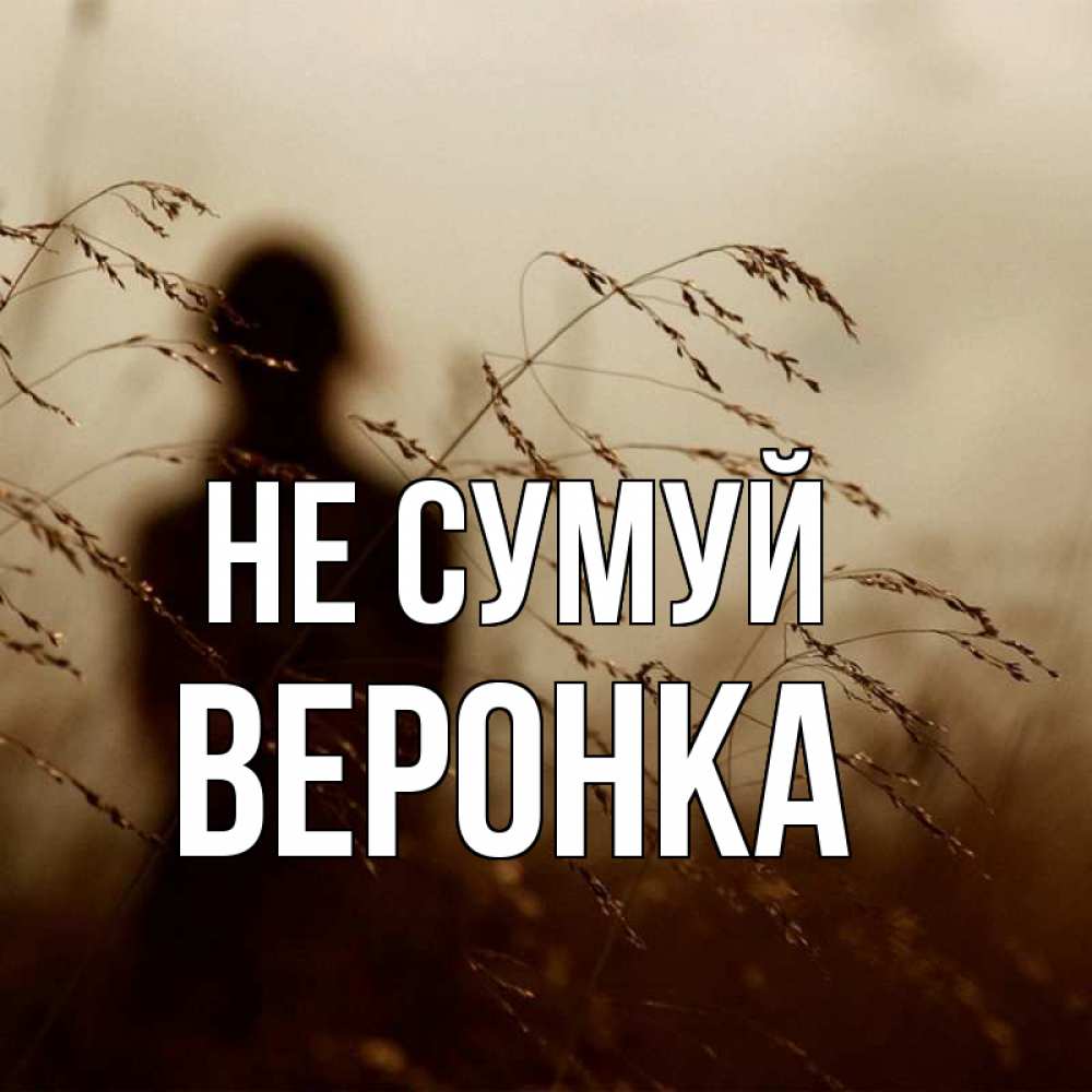 Открытка на каждый день з підписом, Веронка Не сумуй грусть Прикольна листівка з побажанням онлайн скачати безкоштовно 