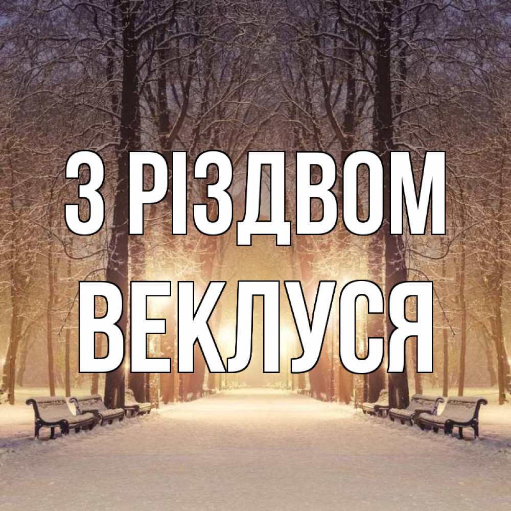 Открытка на каждый день з підписом, Веклуся З Різдвом зима, парк, фонарь, лес Прикольна листівка з побажанням онлайн скачати безкоштовно 