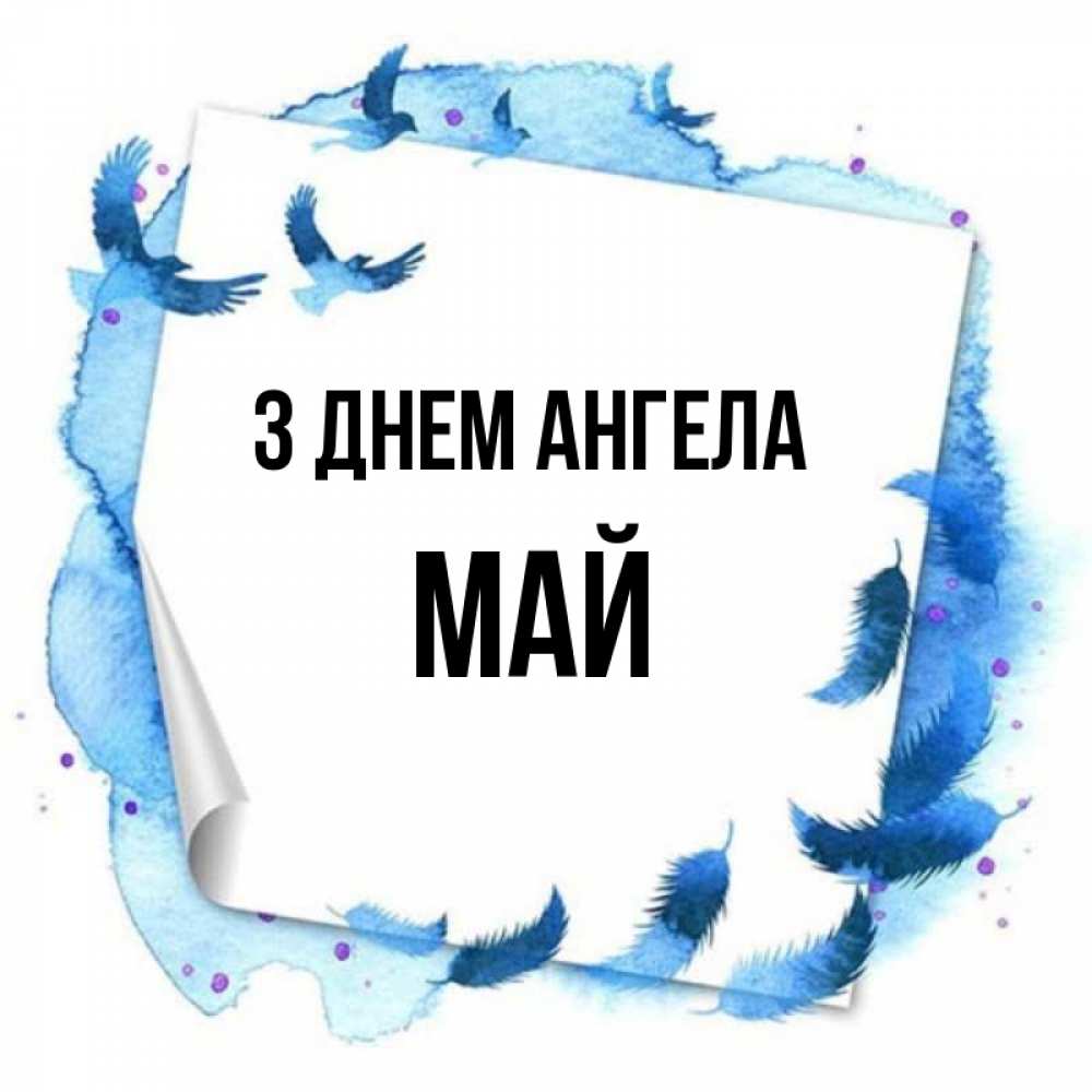 Открытка на каждый день з підписом, Май З Днем ангела красивые птицы летят Прикольна листівка з побажанням онлайн скачати безкоштовно 