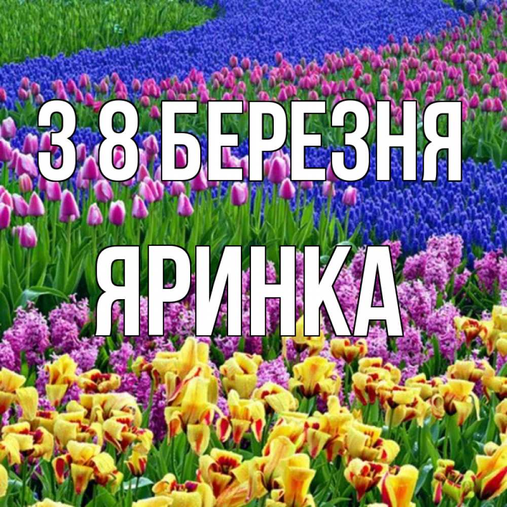 Открытка на каждый день з підписом, Яринка З 8 БЕРЕЗНЯ цветы Прикольна листівка з побажанням онлайн скачати безкоштовно 