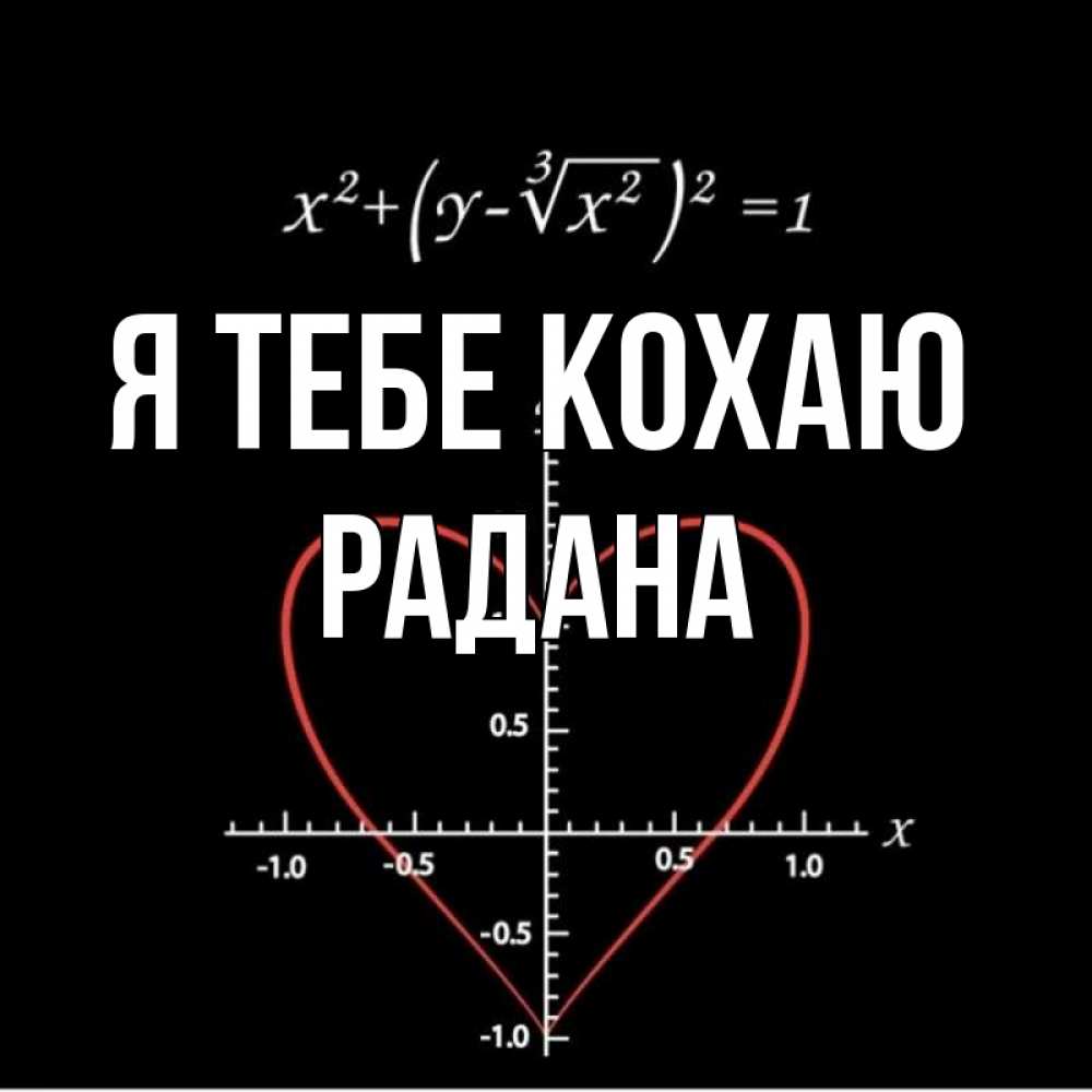 Открытка на каждый день з підписом, Радана Я тебе кохаю сердечная формула Прикольна листівка з побажанням онлайн скачати безкоштовно 