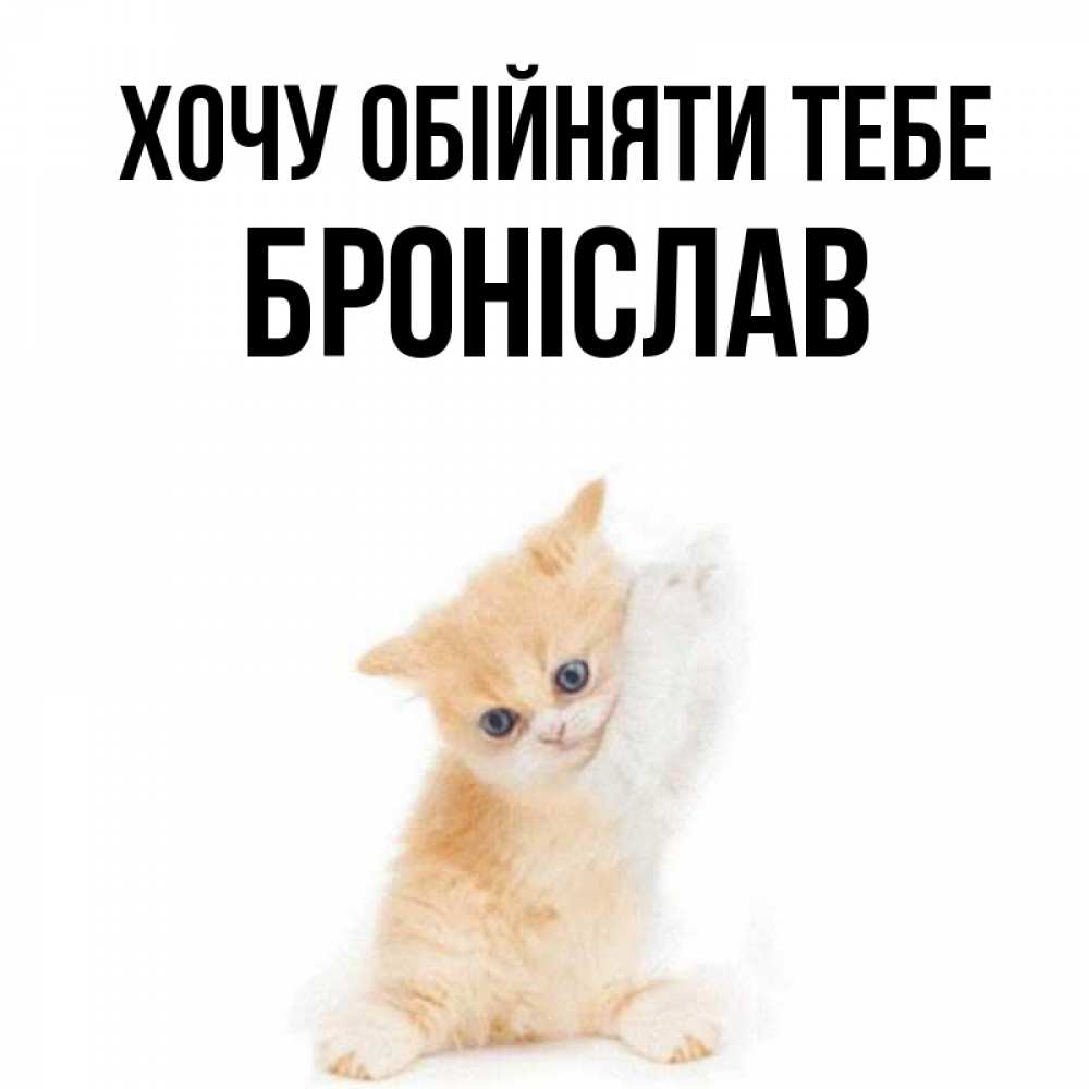 Открытка на каждый день з підписом, Броніслав Хочу обійняти тебе я хочу очень скорее обнимаешек Прикольна листівка з побажанням онлайн скачати безкоштовно 