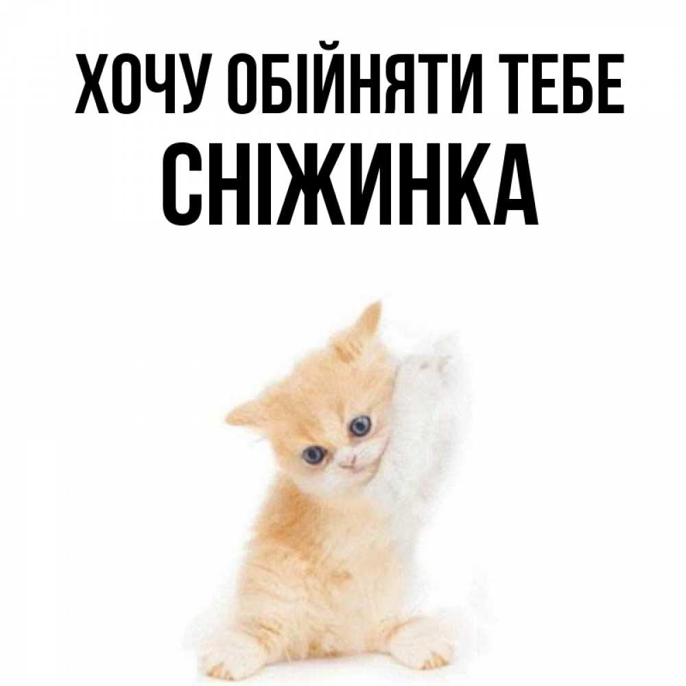Открытка на каждый день з підписом, Сніжинка Хочу обійняти тебе я хочу очень скорее обнимаешек Прикольна листівка з побажанням онлайн скачати безкоштовно 