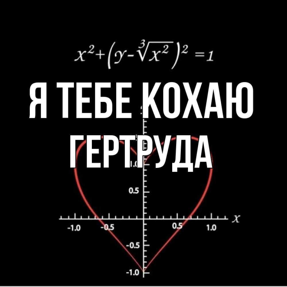 Открытка на каждый день з підписом, Гертруда Я тебе кохаю сердечная формула Прикольна листівка з побажанням онлайн скачати безкоштовно 