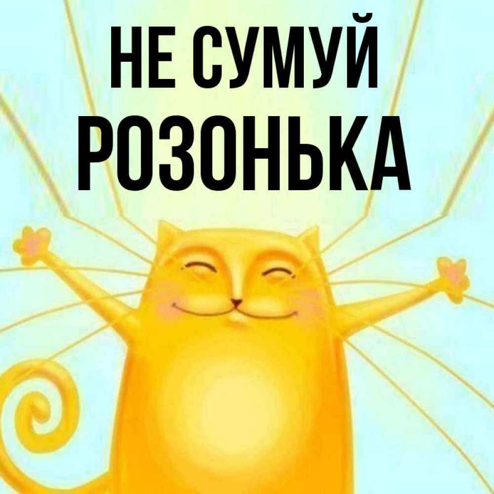 Открытка на каждый день з підписом, Розонька Не сумуй обнимашки усатые Прикольна листівка з побажанням онлайн скачати безкоштовно 