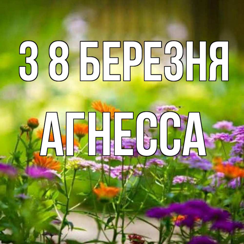Открытка на каждый день з підписом, Агнесса З 8 БЕРЕЗНЯ цветы Прикольна листівка з побажанням онлайн скачати безкоштовно 