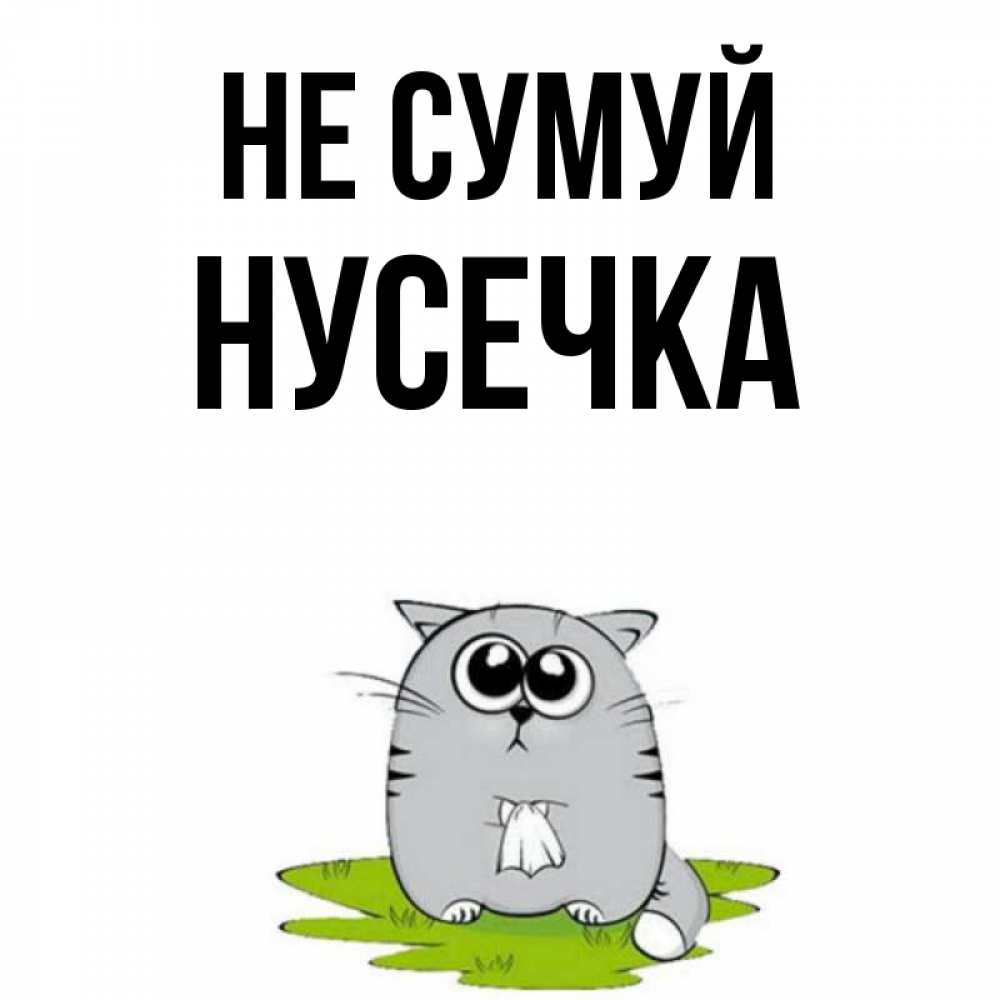 Открытка на каждый день з підписом, Нусечка Не сумуй грустный котяра Прикольна листівка з побажанням онлайн скачати безкоштовно 