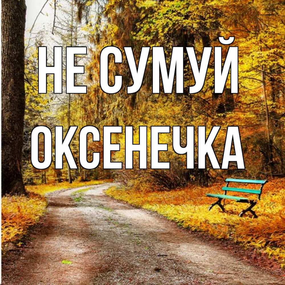 Открытка на каждый день з підписом, Оксенечка Не сумуй зеленая лавочка Прикольна листівка з побажанням онлайн скачати безкоштовно 