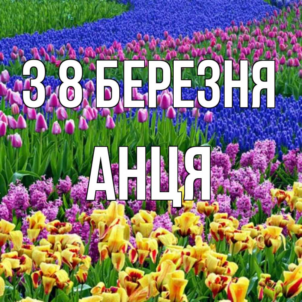 Открытка на каждый день з підписом, Анця З 8 БЕРЕЗНЯ цветы Прикольна листівка з побажанням онлайн скачати безкоштовно 