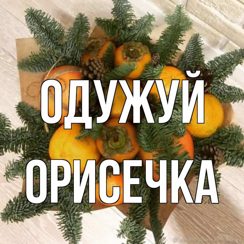Открытка на каждый день з підписом, Орисечка Одужуй апельсины и хурьма Прикольна листівка з побажанням онлайн скачати безкоштовно 