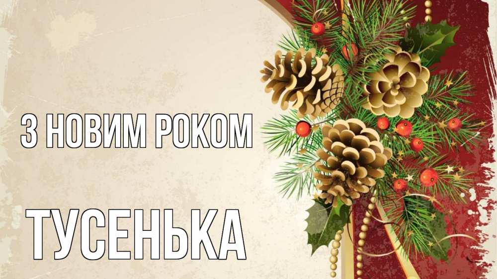 Открытка на каждый день з підписом, Тусенька З новим роком шишки Прикольна листівка з побажанням онлайн скачати безкоштовно 
