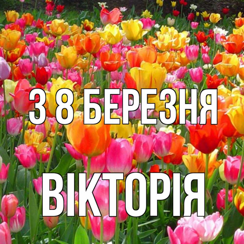 Открытка на каждый день з підписом, Вікторія З 8 БЕРЕЗНЯ на международный женский день Прикольна листівка з побажанням онлайн скачати безкоштовно 