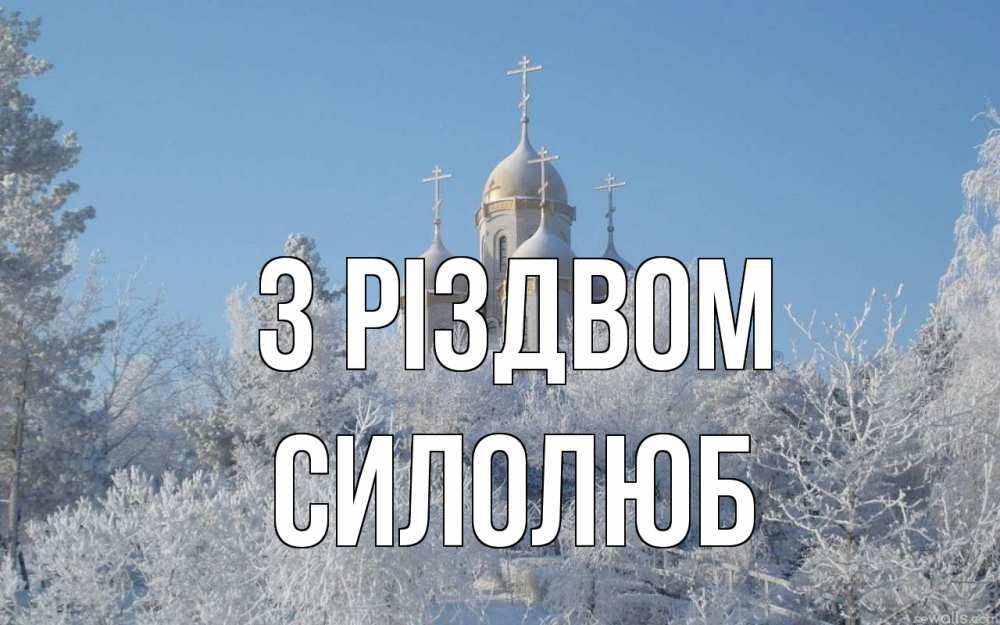 Открытка на каждый день з підписом, Силолюб З Різдвом храм, зима, лес, церковь Прикольна листівка з побажанням онлайн скачати безкоштовно 