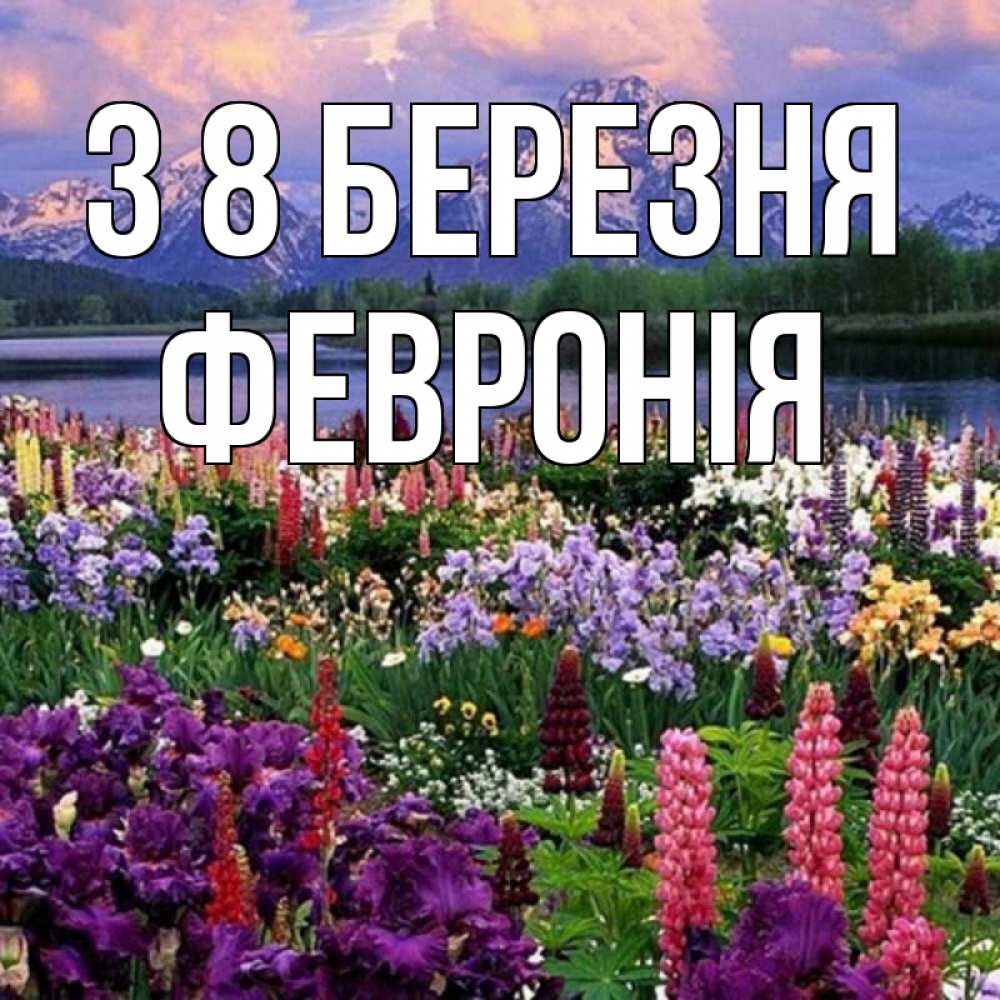 Открытка на каждый день з підписом, Февронія З 8 БЕРЕЗНЯ международный женский день Прикольна листівка з побажанням онлайн скачати безкоштовно 