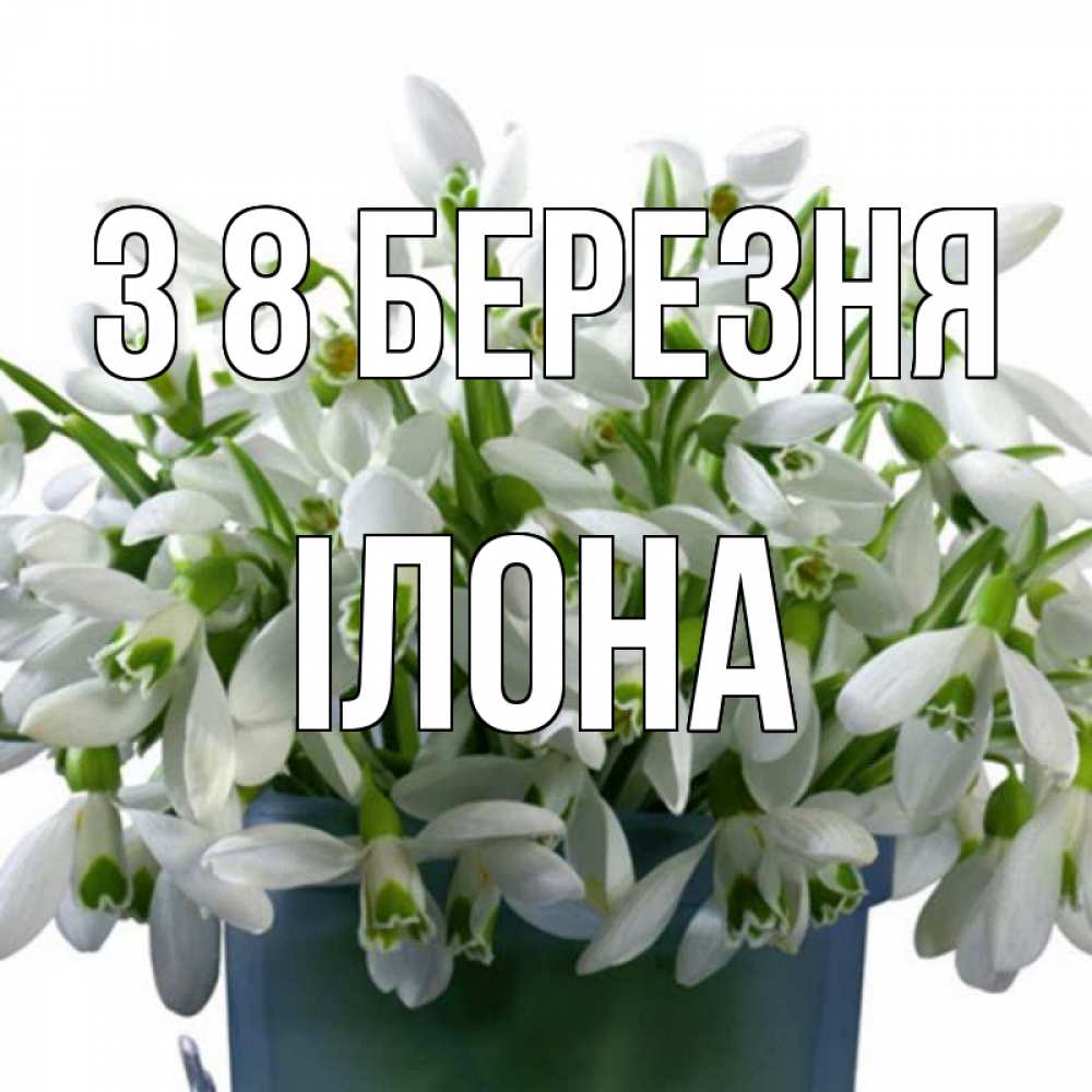 Открытка на каждый день з підписом, Ілона З 8 БЕРЕЗНЯ цветы к международному женскому дню Прикольна листівка з побажанням онлайн скачати безкоштовно 