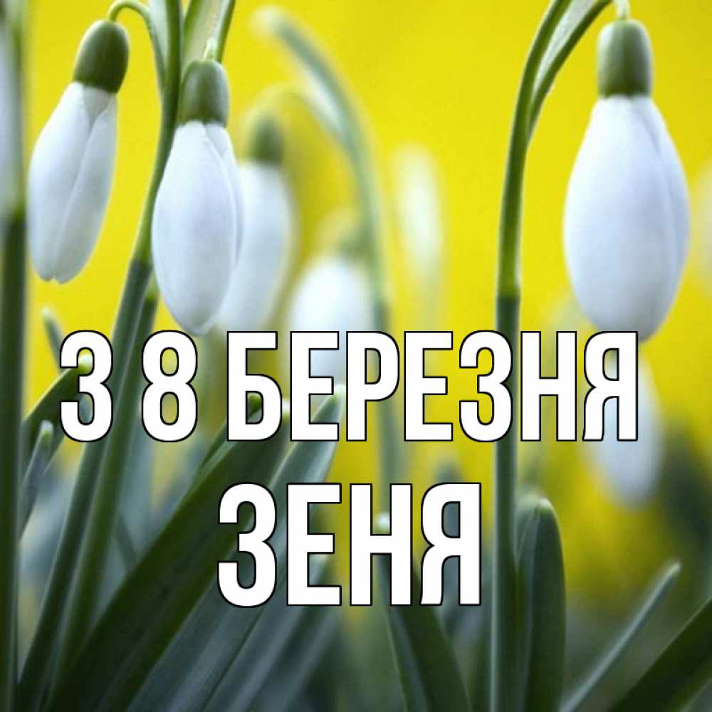 Открытка на каждый день з підписом, Зеня З 8 БЕРЕЗНЯ весенние цветы Прикольна листівка з побажанням онлайн скачати безкоштовно 