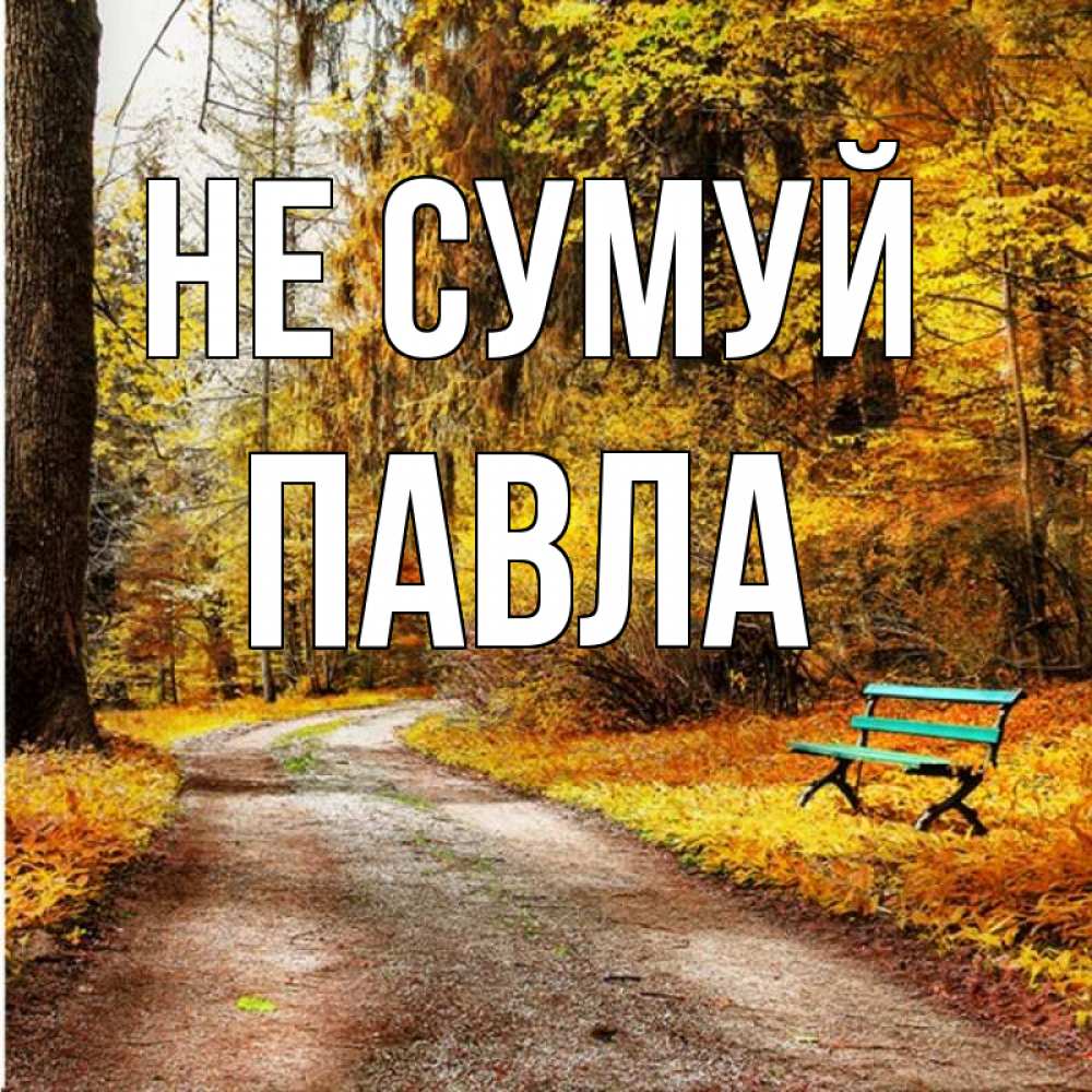 Открытка на каждый день з підписом, Павла Не сумуй зеленая лавочка Прикольна листівка з побажанням онлайн скачати безкоштовно 