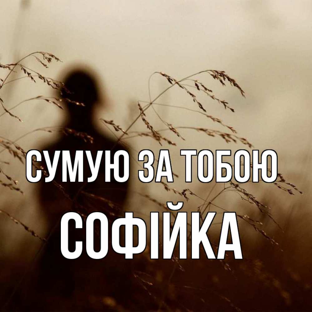 Открытка на каждый день з підписом, Софійка Сумую за тобою силуэт девушки Прикольна листівка з побажанням онлайн скачати безкоштовно 