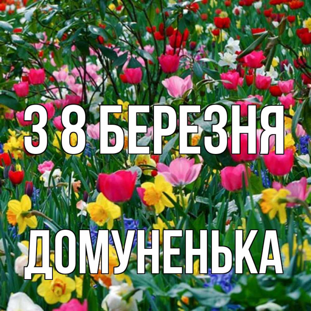 Открытка на каждый день з підписом, Домуненька З 8 БЕРЕЗНЯ с международным женским днем поздравления для женщины Прикольна листівка з побажанням онлайн скачати безкоштовно 