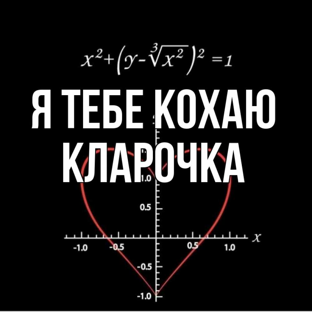 Открытка на каждый день з підписом, Кларочка Я тебе кохаю сердечная формула Прикольна листівка з побажанням онлайн скачати безкоштовно 