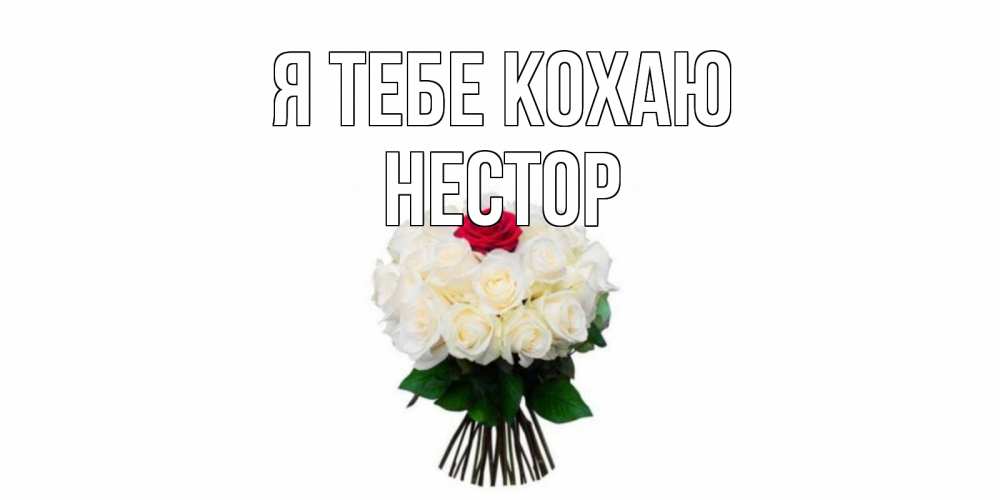 Открытка на каждый день з підписом, Нестор Я тебе кохаю единственная Прикольна листівка з побажанням онлайн скачати безкоштовно 