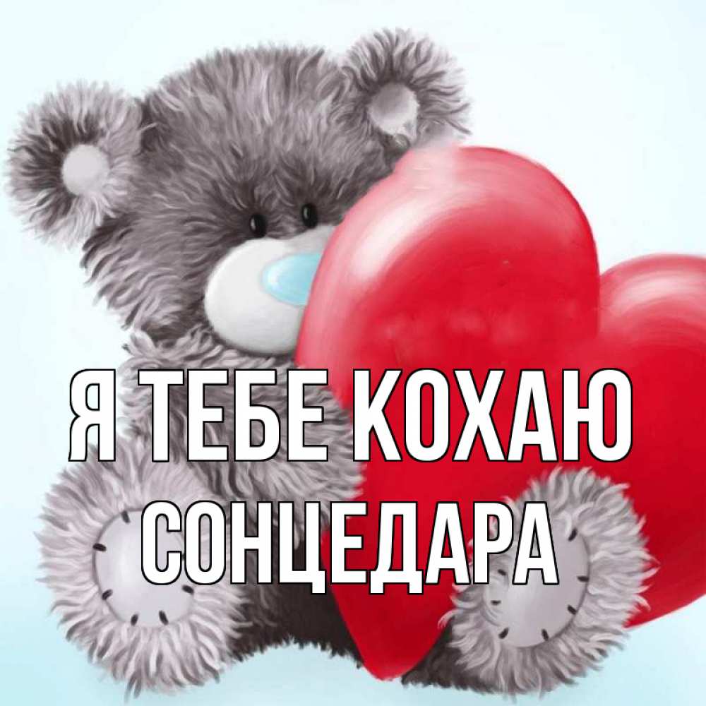 Открытка на каждый день з підписом, Сонцедара Я тебе кохаю медвежуся Прикольна листівка з побажанням онлайн скачати безкоштовно 