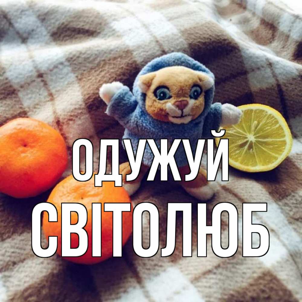 Открытка на каждый день з підписом, Світолюб Одужуй вот тебе апельсинка и лимон Прикольна листівка з побажанням онлайн скачати безкоштовно 