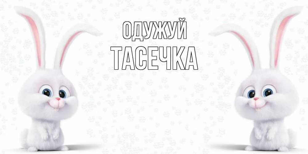 Открытка на каждый день з підписом, Тасечка Одужуй не болей с зайцем Прикольна листівка з побажанням онлайн скачати безкоштовно 