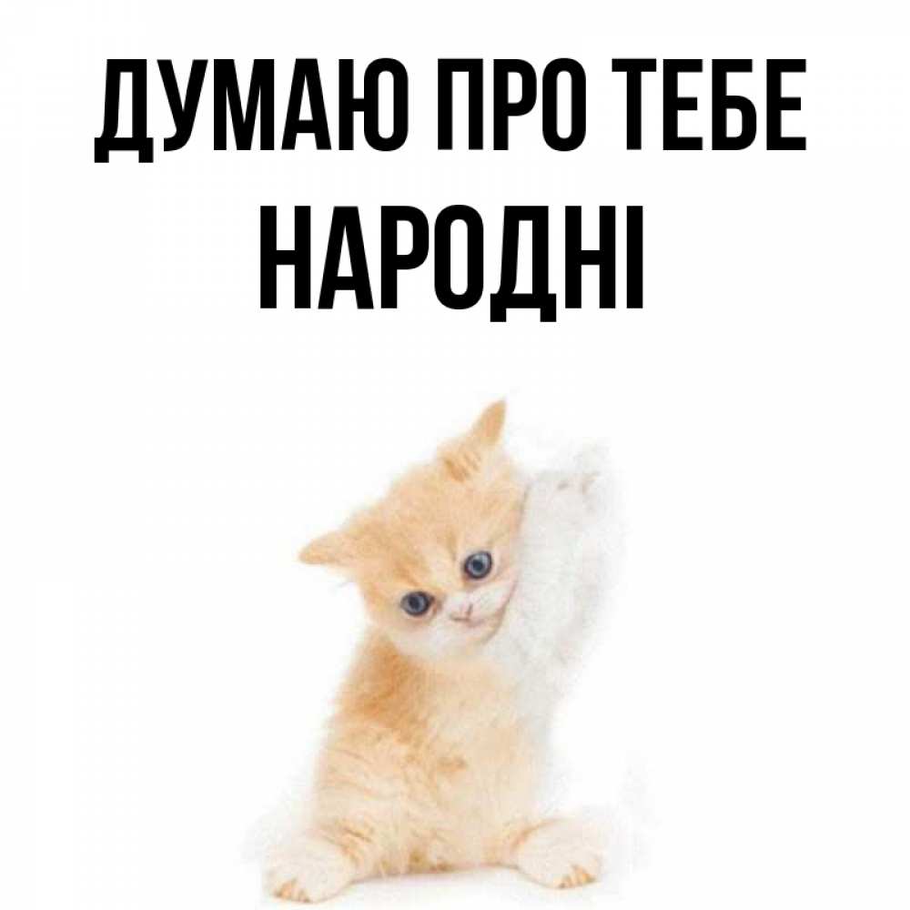 Открытка на каждый день з підписом, народні Думаю про тебе зверушки и милота Прикольна листівка з побажанням онлайн скачати безкоштовно 