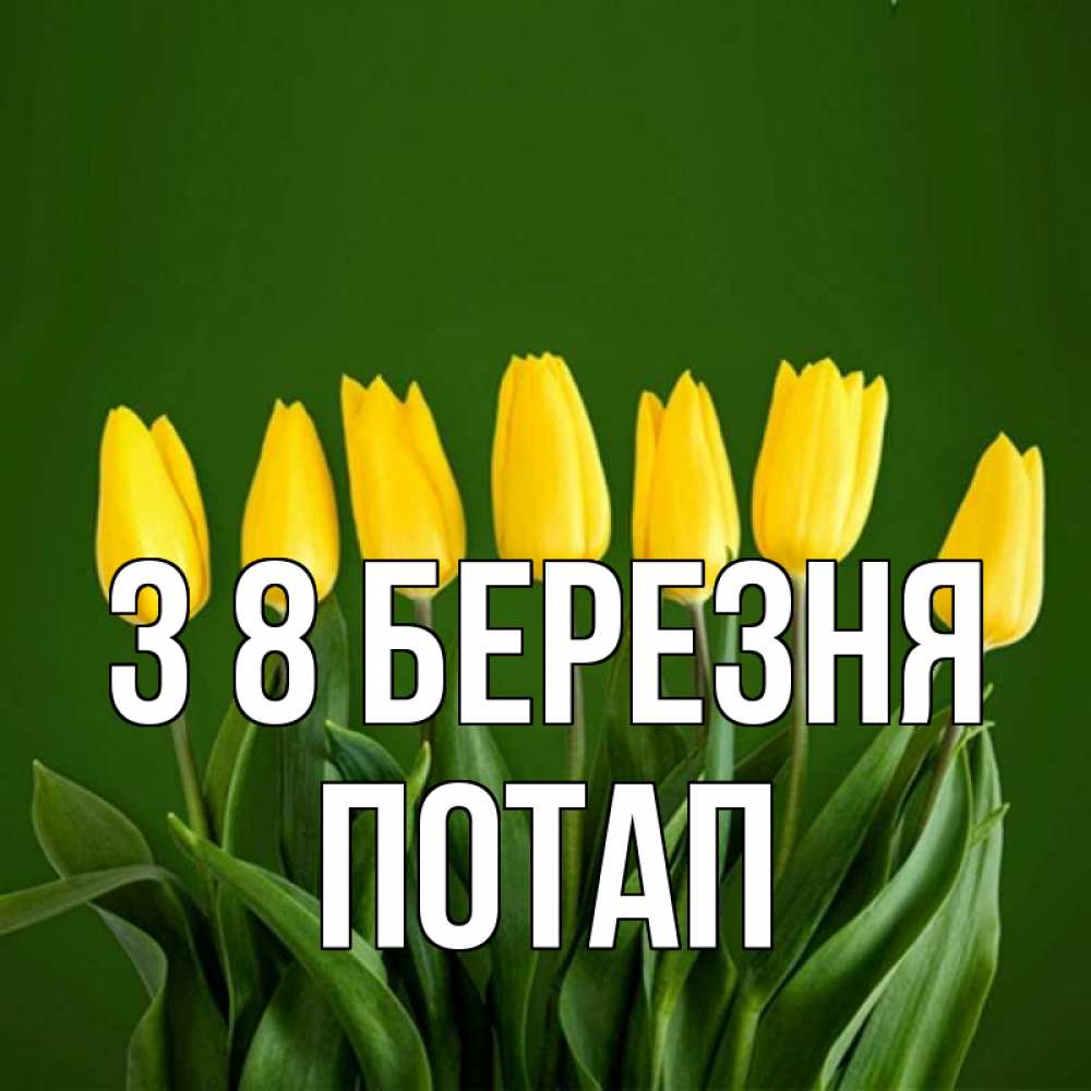 Открытка на каждый день з підписом, Потап З 8 БЕРЕЗНЯ желтого цвета 3 Прикольна листівка з побажанням онлайн скачати безкоштовно 