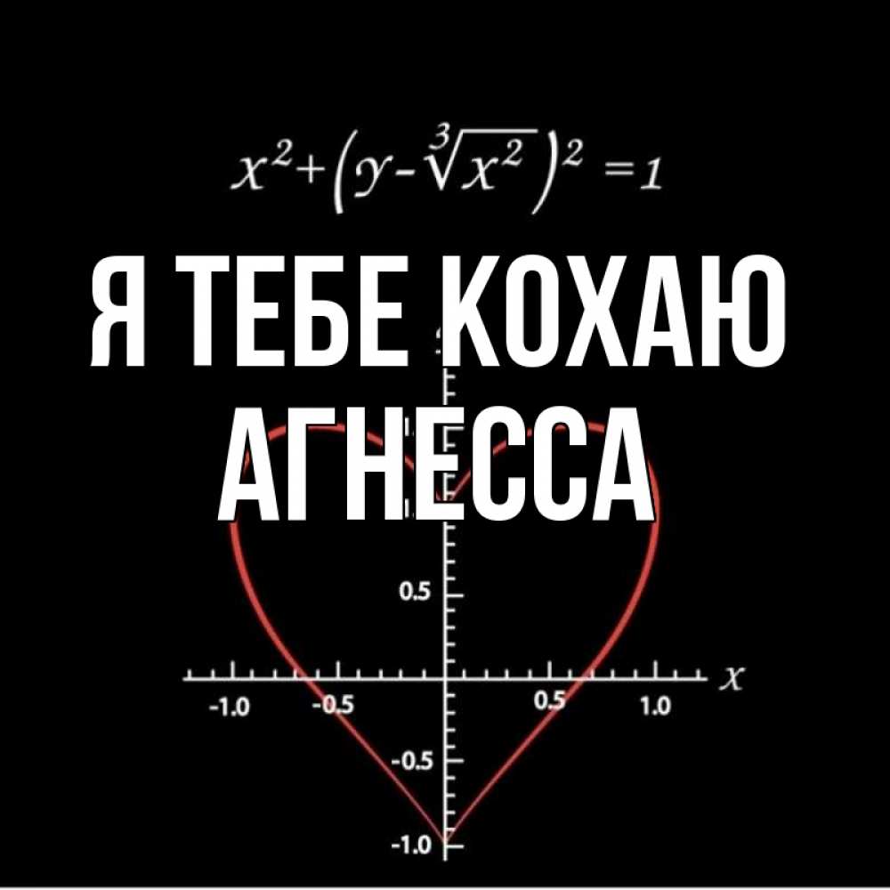 Открытка на каждый день з підписом, Агнесса Я тебе кохаю сердечная формула Прикольна листівка з побажанням онлайн скачати безкоштовно 