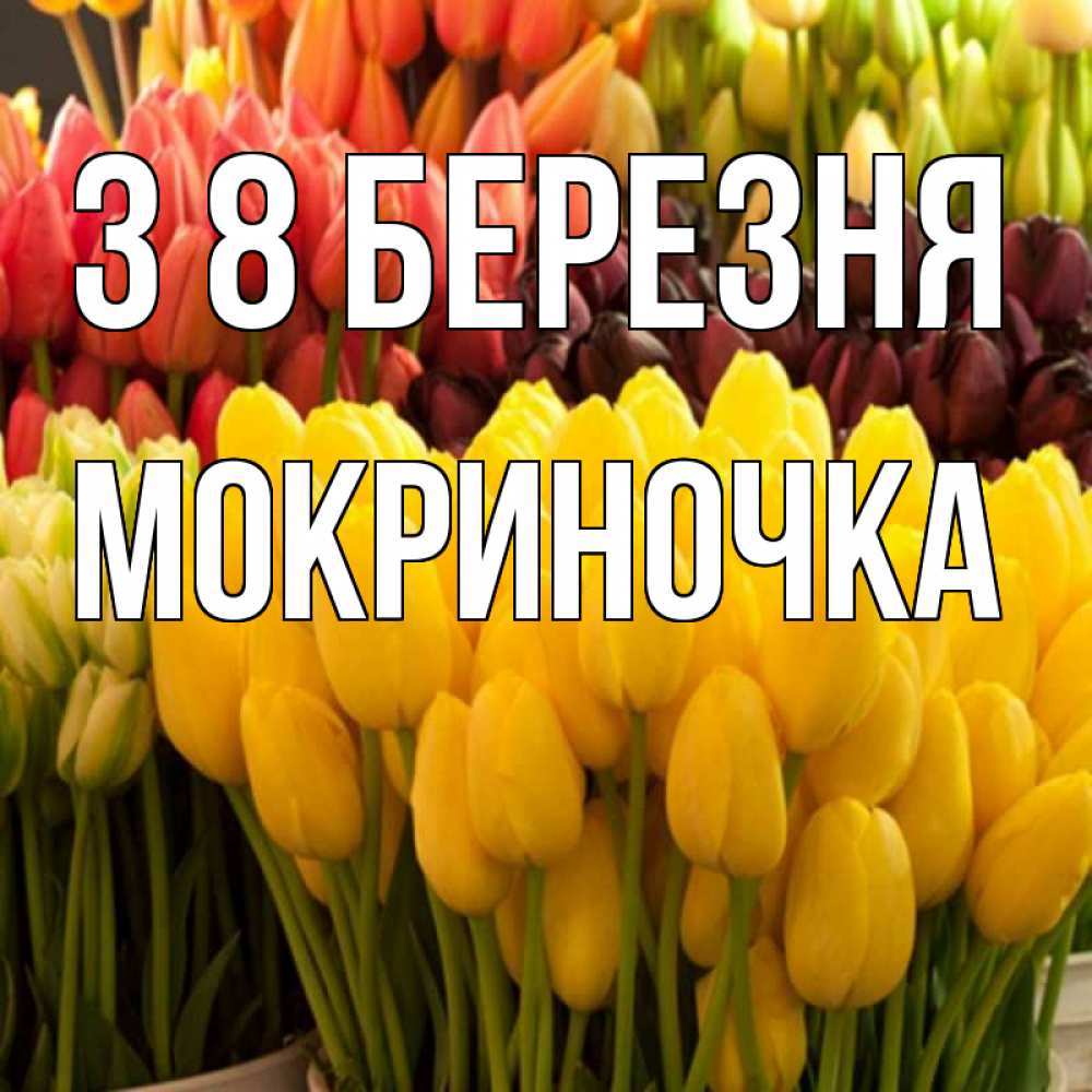 Открытка на каждый день з підписом, Мокриночка З 8 БЕРЕЗНЯ цветы Прикольна листівка з побажанням онлайн скачати безкоштовно 