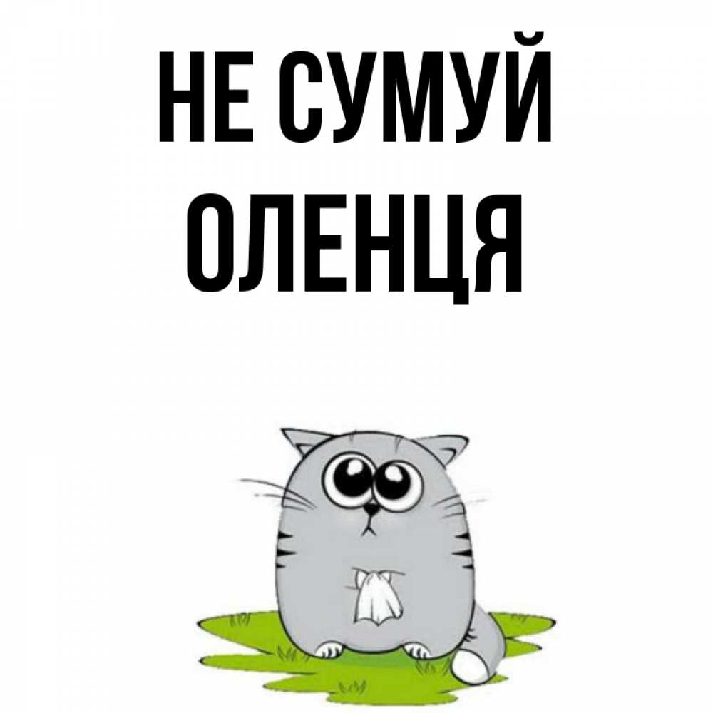 Открытка на каждый день з підписом, Оленця Не сумуй грустный котяра Прикольна листівка з побажанням онлайн скачати безкоштовно 