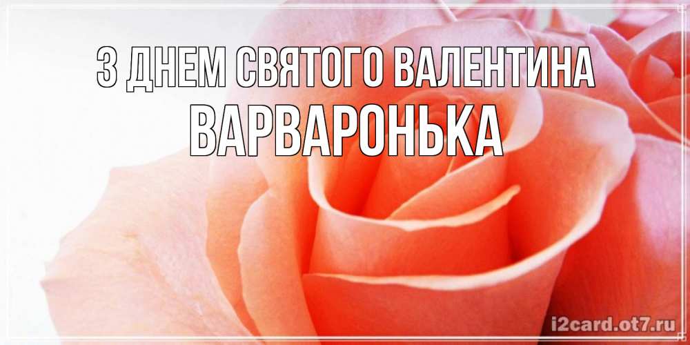 Открытка на каждый день з підписом, Варваронька З Днем Святого Валентина открытка на день Святого Валентина с розовой розой Прикольна листівка з побажанням онлайн скачати безкоштовно 