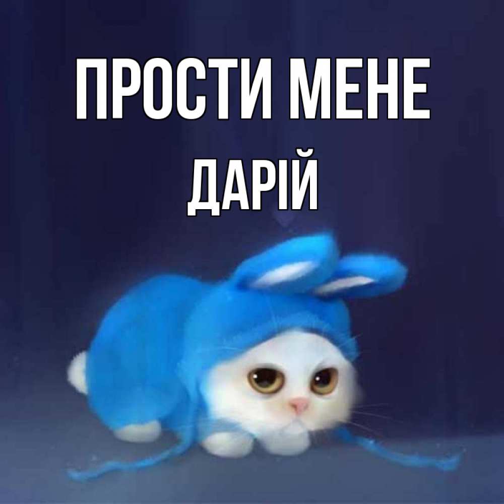 Открытка на каждый день з підписом, Дарій Прости мене невинный котозай просит прощения Прикольна листівка з побажанням онлайн скачати безкоштовно 
