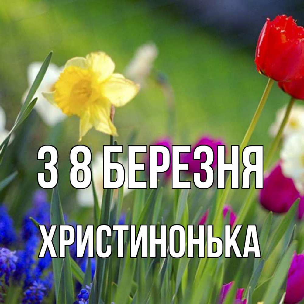 Открытка на каждый день з підписом, Христинонька З 8 БЕРЕЗНЯ международный женский день 3 Прикольна листівка з побажанням онлайн скачати безкоштовно 