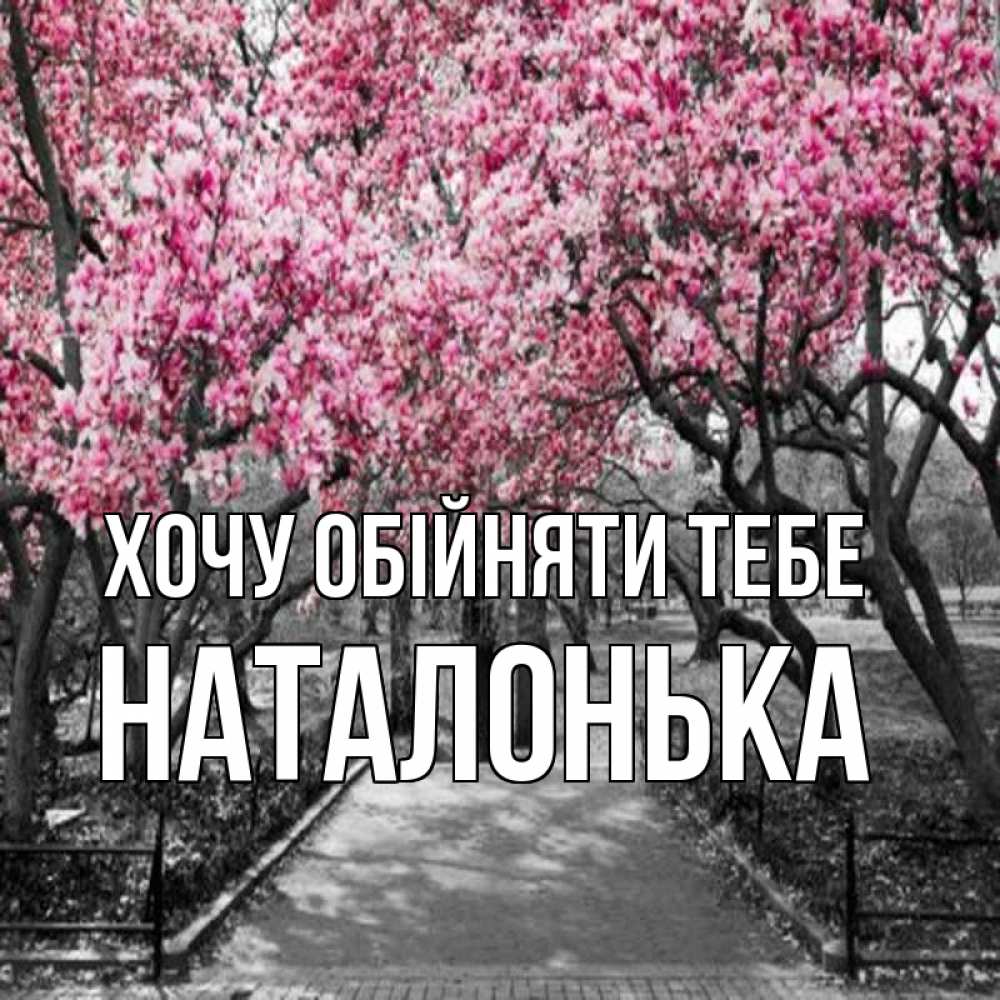 Открытка на каждый день з підписом, Наталонька Хочу обійняти тебе обработанное фото Прикольна листівка з побажанням онлайн скачати безкоштовно 