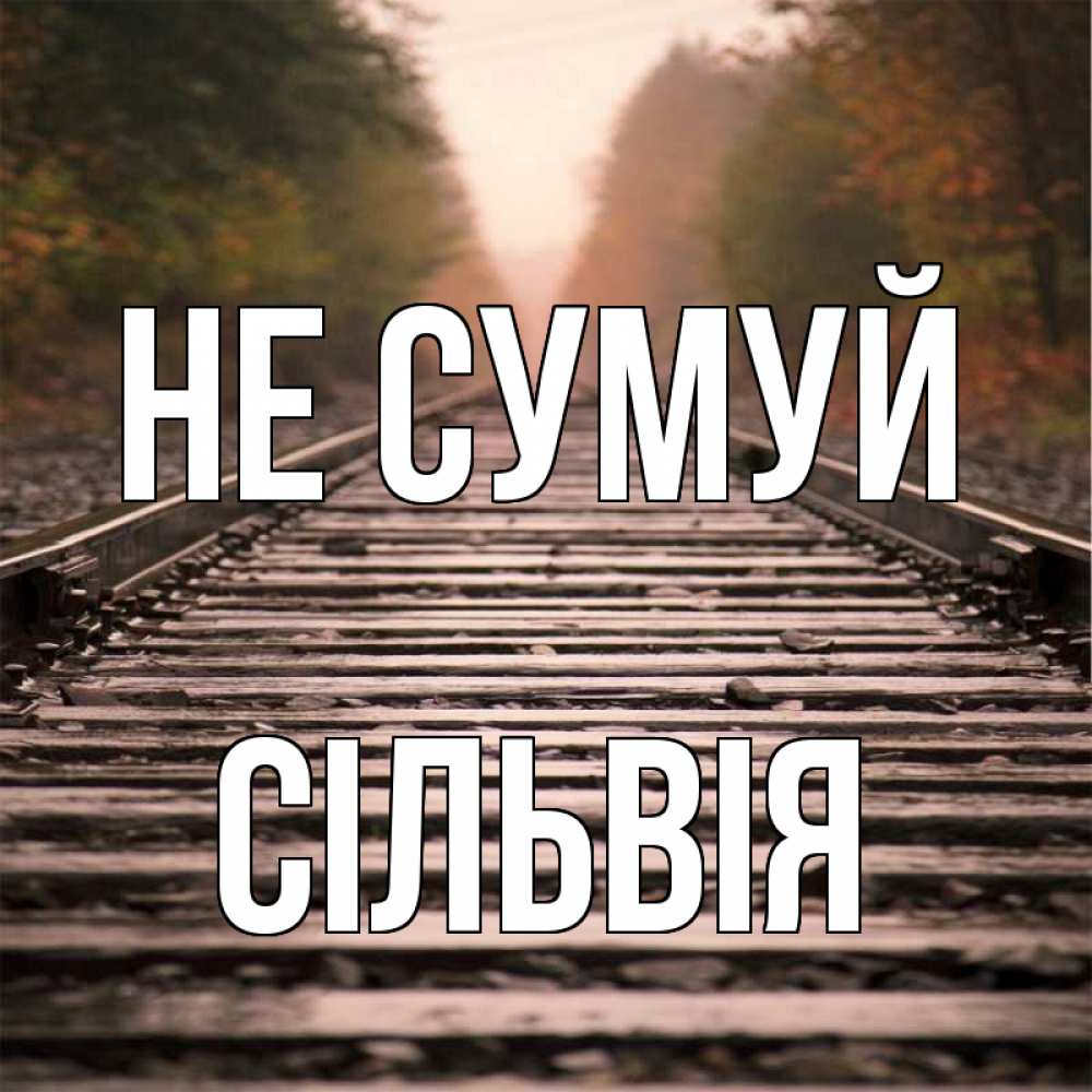 Открытка на каждый день з підписом, Сільвія Не сумуй лес и железная дорога Прикольна листівка з побажанням онлайн скачати безкоштовно 