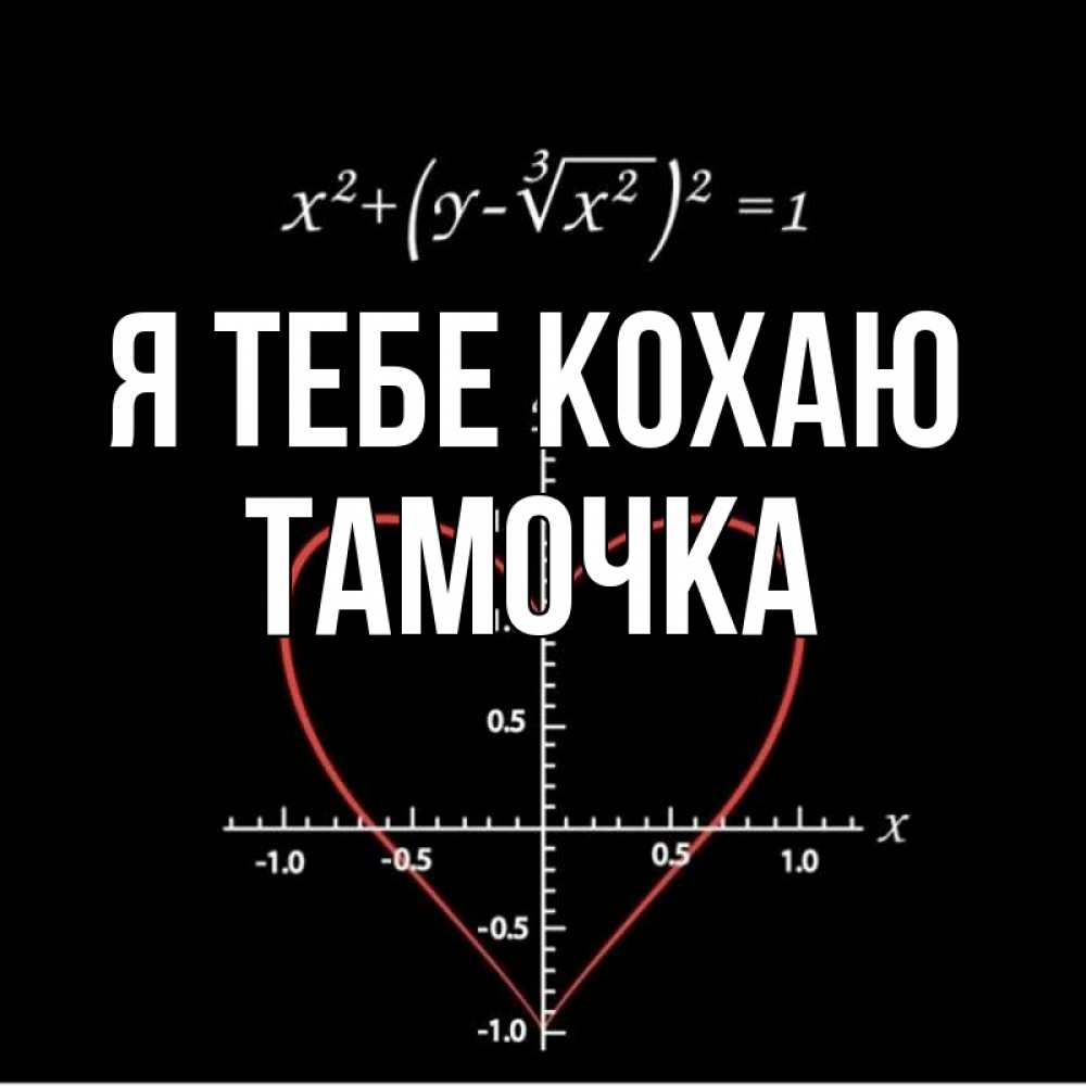Открытка на каждый день з підписом, Тамочка Я тебе кохаю сердечная формула Прикольна листівка з побажанням онлайн скачати безкоштовно 