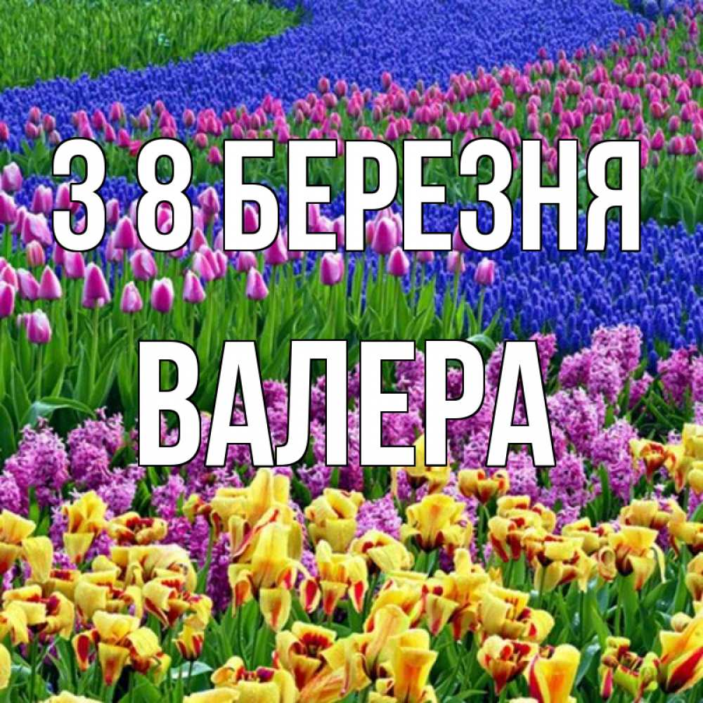 Открытка на каждый день з підписом, Валера З 8 БЕРЕЗНЯ цветы Прикольна листівка з побажанням онлайн скачати безкоштовно 