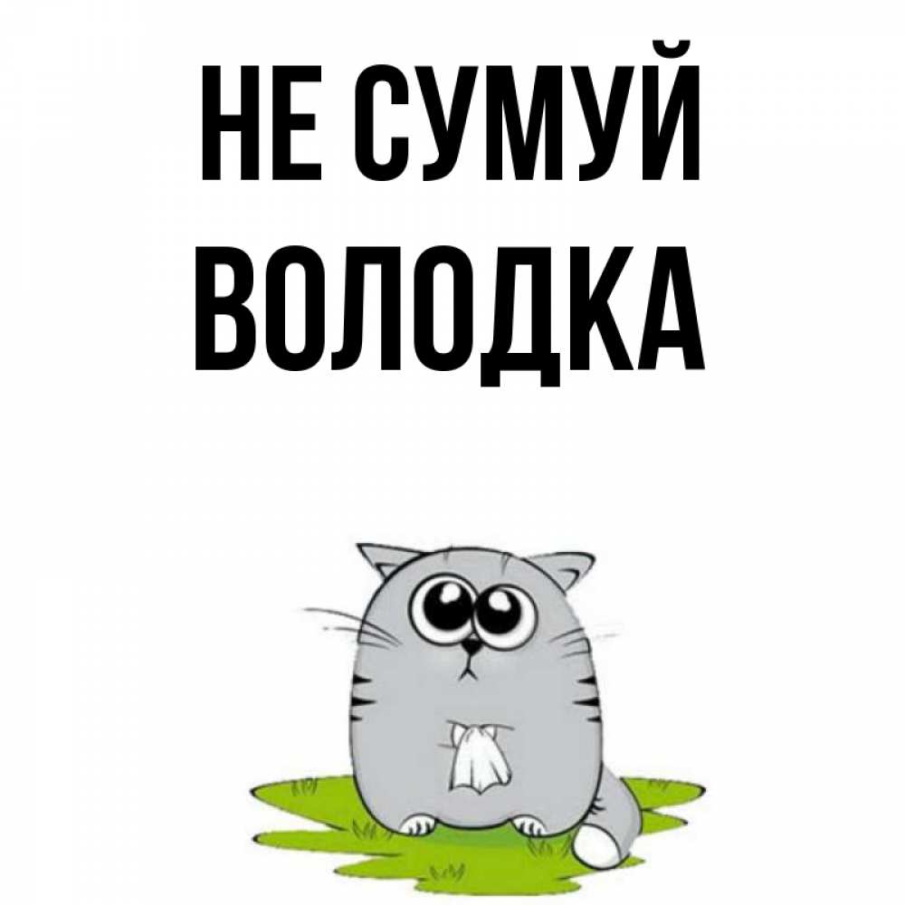 Открытка на каждый день з підписом, Володка Не сумуй грустный котяра Прикольна листівка з побажанням онлайн скачати безкоштовно 